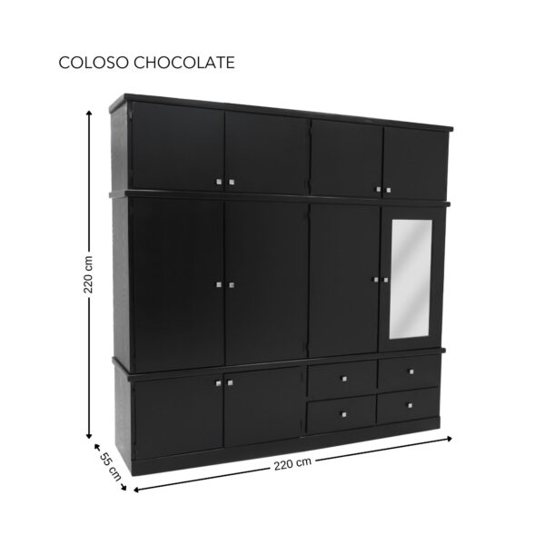 CLOSET COLOSO 3 PZAS. 220 ANCH COLOR ( CHOCOLATE ) - Imagen 4