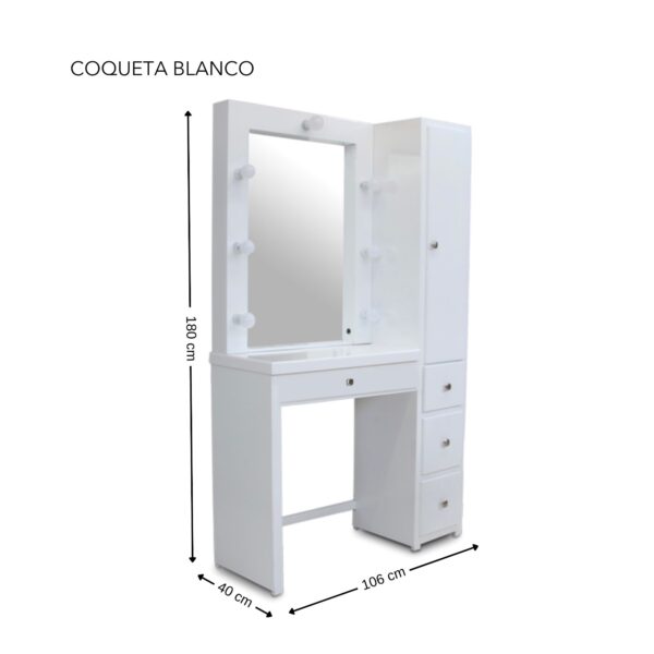COQUETA PEINADOR 7F 4 CAJ. BCO - Imagen 4