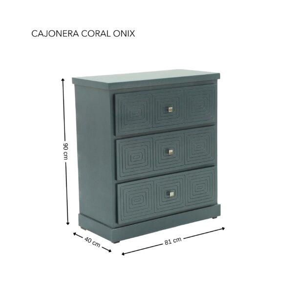CORAL 3 CAJONES EN CEDRO Y ONIX METALICO - Imagen 10