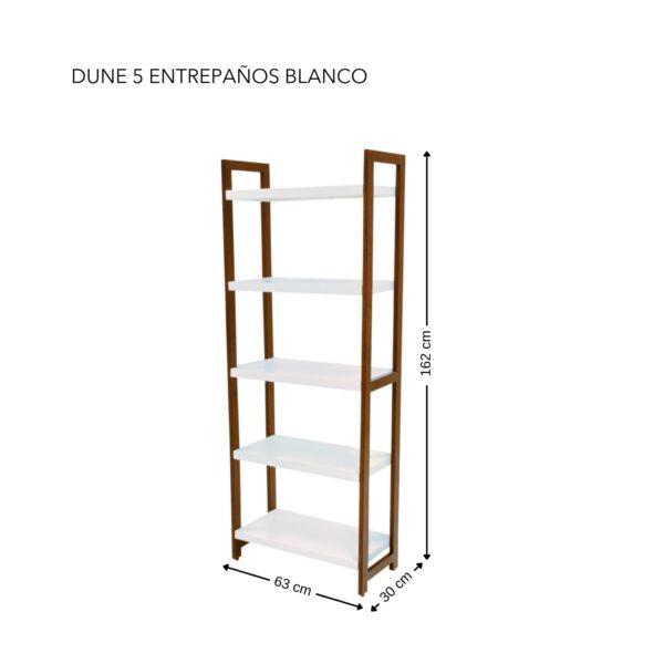 DUNE 5 ENTREPAÑOS (ENTREPAÑOS BLANCO CON PATA NOGAL Y  ENTREPAÑO BLANCO CON PATA CHOCO) - Imagen 8