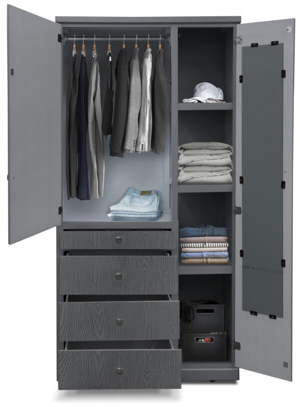 CLOSET ELMO 90 ANCH COLORES EN ( CEDRO Y ONIX METALICO ) - Imagen 2