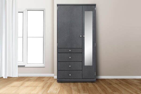 CLOSET ELMO 90 ANCH COLORES EN ( CEDRO Y ONIX METALICO ) - Imagen 3