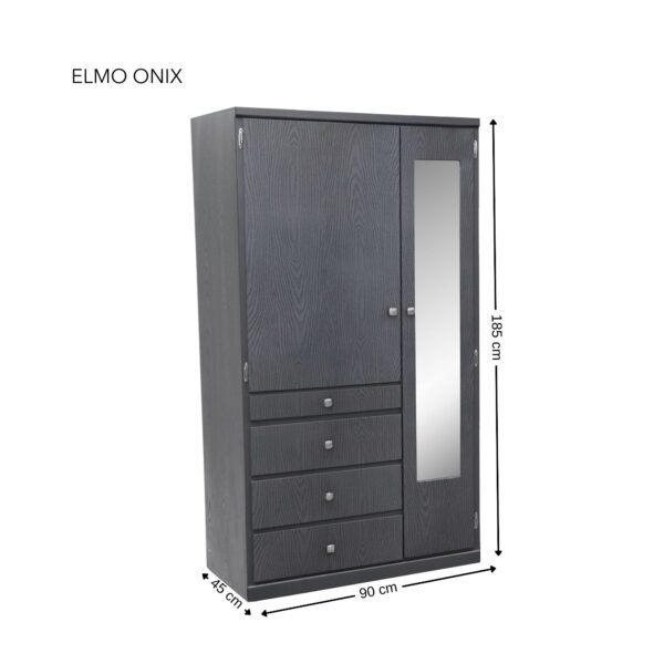 CLOSET ELMO 90 ANCH COLORES EN ( CEDRO Y ONIX METALICO ) - Imagen 4