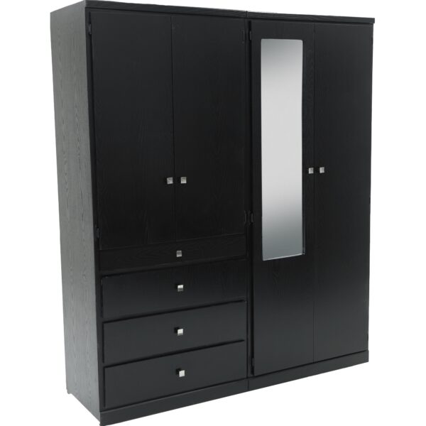 CLOSET ENRIQUE 2 PZAS. 154 ANCHCOLORES EN ( CHOCOLATE Y ONIX METALICO ) - Imagen 6