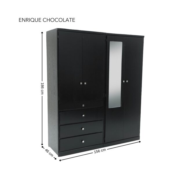 CLOSET ENRIQUE 2 PZAS. 154 ANCHCOLORES EN ( CHOCOLATE Y ONIX METALICO ) - Imagen 7