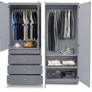 CLOSET ENRIQUE 2 PZAS. 154 ANCHCOLORES EN ( CHOCOLATE Y ONIX METALICO )