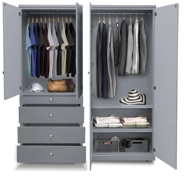 CLOSET ENRIQUE 2 PZAS. 154 ANCHCOLORES EN ( CHOCOLATE Y ONIX METALICO )
