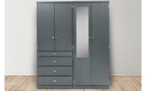 CLOSET ENRIQUE 2 PZAS. 154 ANCHCOLORES EN ( CHOCOLATE Y ONIX METALICO ) - Imagen 5