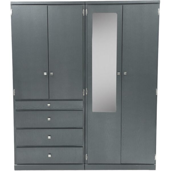 CLOSET ENRIQUE 2 PZAS. 154 ANCHCOLORES EN ( CHOCOLATE Y ONIX METALICO ) - Imagen 2