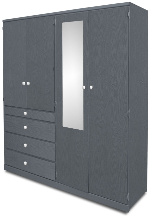 CLOSET ENRIQUE 2 PZAS. 154 ANCHCOLORES EN ( CHOCOLATE Y ONIX METALICO ) - Imagen 3