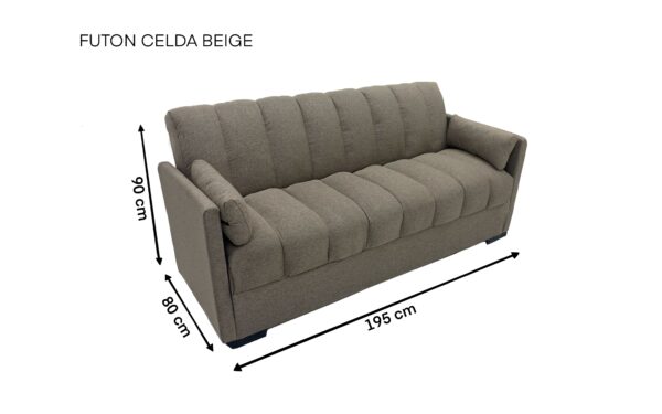 CELTA FUTON VERTICAL LINO BEIGE 195 ANC - Imagen 4