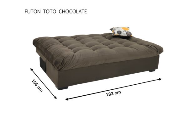TOTO FUTON CHOCO TERCIOPELO 182 ANC. - Imagen 6