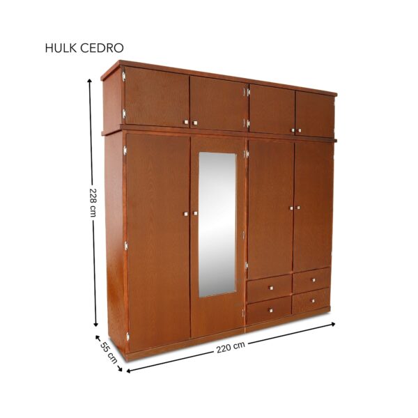 CLOSET HULK 3 PZAS. 220 ANCH COLORES EN ( CEDRO, ONIX METALICO O CHOCO ) - Imagen 2