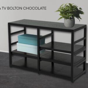 MESA TV BOLTON 3 ENTREPAÑOS CHOCOLATE 120 ANCH