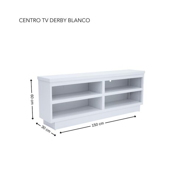 MESA TV DERBY150 CM ENTREPAÑOS BLANCOS - Imagen 5