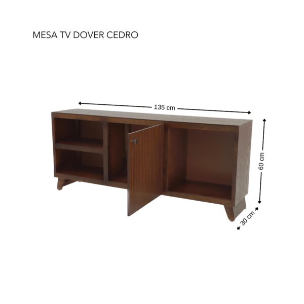MESA TV DORVE 135 CM 1  PUERTA RAYA CEDRO - Imagen 4