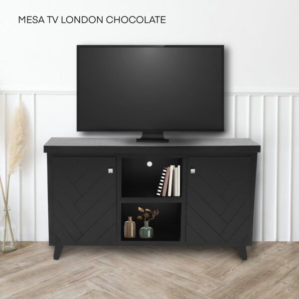 MESA TV LONDON 2 PTA. LADRILLO CHOCOLATE  135 ANCH