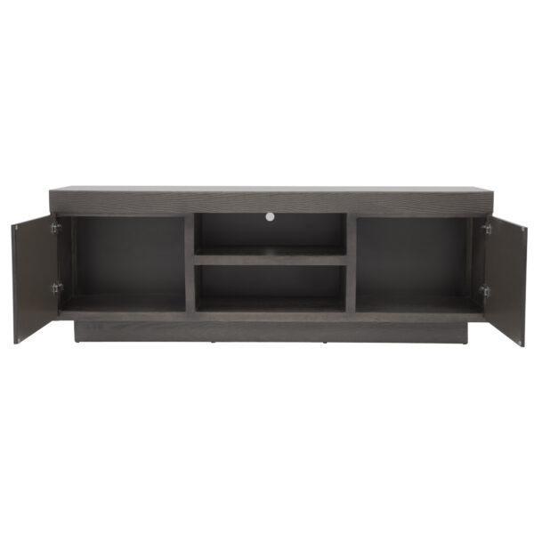 MESA TV PRESTON 2 PTA.  EN COLORES ONIX METALICO O CHOCOLATE TEXTURA180 ANCH - Imagen 2
