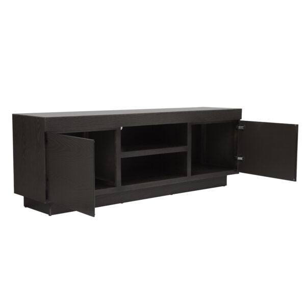 MESA TV PRESTON 2 PTA.  EN COLORES ONIX METALICO O CHOCOLATE TEXTURA180 ANCH - Imagen 4