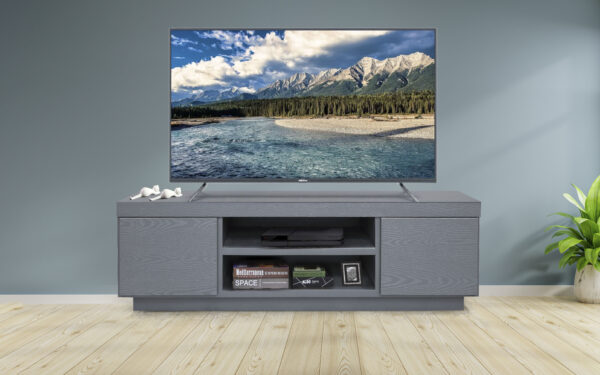 MESA TV PRESTON 2 PTA.  EN COLORES ONIX METALICO O CHOCOLATE TEXTURA180 ANCH - Imagen 7