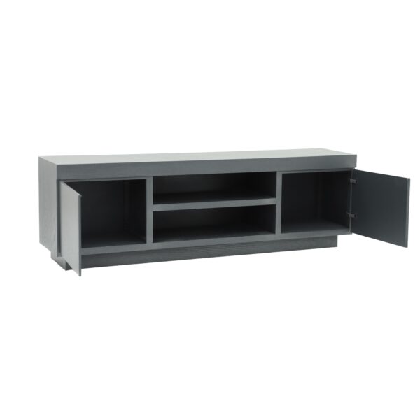 MESA TV PRESTON 2 PTA.  EN COLORES ONIX METALICO O CHOCOLATE TEXTURA180 ANCH - Imagen 9