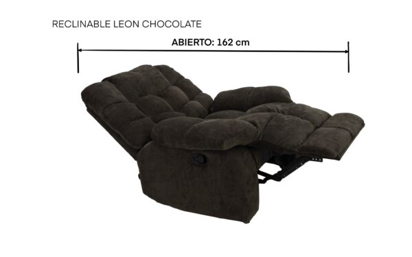 RECLINABLE LEON EN TELA VELVET LATE, VELVET CHOCOLATE O VELVET GRIS - Imagen 11