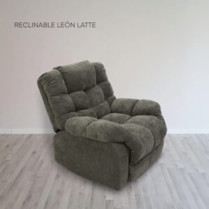 RECLINABLE LEON EN TELA VELVET LATE, VELVET CHOCOLATE O VELVET GRIS