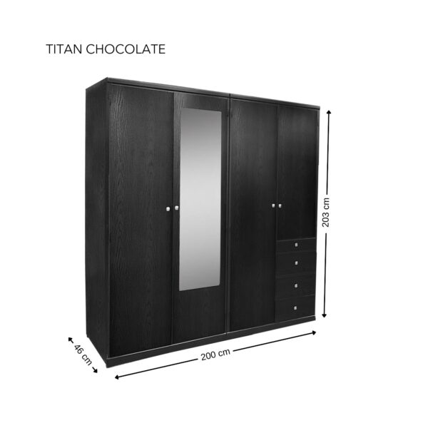 CLOSET TITAN 2 PZAS. 220 ANCH COLORES EN ( CHOCOLATE Y OXFOR ) - Imagen 9