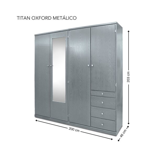 CLOSET TITAN 2 PZAS. 220 ANCH COLORES EN ( CHOCOLATE Y OXFOR ) - Imagen 6