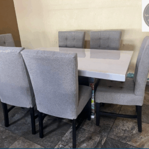 COMEDOR CON 6 SILLAS VEROCHI GLEEN DARK GREY