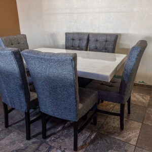 COMEDOR CON 6 SILLAS VEROCHI ALCAPARRA NEGRO.
