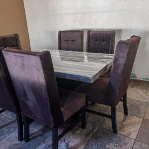 COMEDOR CON 6 SILLAS ROMA TERCIOPELO CHOCOLATE