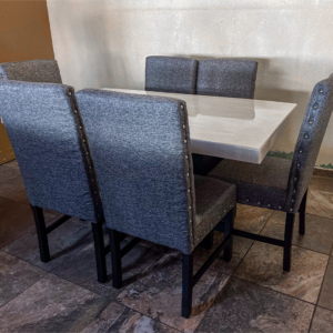 COMEDOR CON 6 SILLAS SOFI GLEN DARK GREY