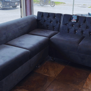 SALA FRANCIA ESQUINERA GRIS/CHOCOLATE/NEGRO