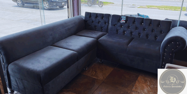 SALA FRANCIA ESQUINERA GRIS/CHOCOLATE/NEGRO
