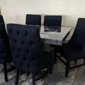 COMEDOR PARIS ANDROMEDA NEGRO 6 SILLAS