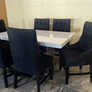 COMEDOR SASHA ANDROMEDA NEGRO 6 SILLAS