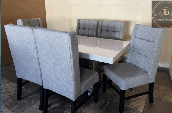 COMEDOR ROMA GLEEN FOSIL TACHUELA 6 SILLAS