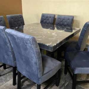 COMEDOR ADES TERCIOPELO GRIS 8 SILLAS